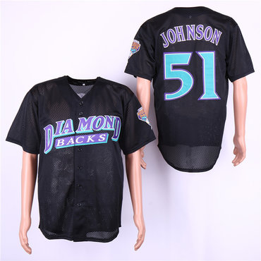 Personalized Diamondbacks 51 Randy Johnson Black Mesh BP Jersey