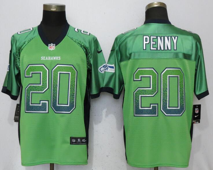 Personalized Seahawks 20 Rashaad Penny Green Drift Fashion Elite Jersey