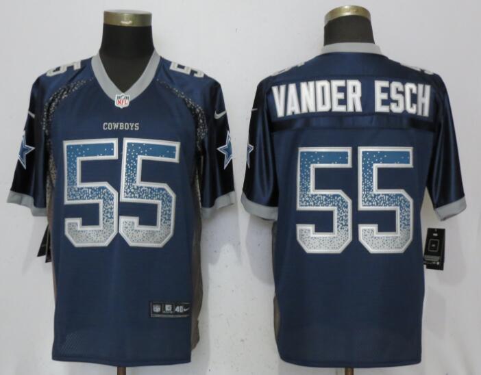 Personalized Cowboys 55 Leighton Vander Esch Navy Drift Fashion Elite Jersey