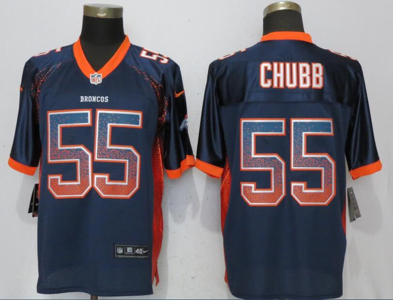 Personalized Broncos 55 Bradley Chubb Navy Drift Fashion Elite Jersey