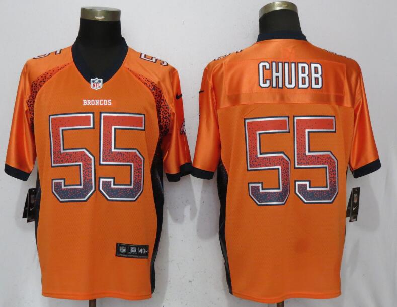 Personalized Broncos 55 Bradley Chubb Orange Drift Fashion Elite Jersey