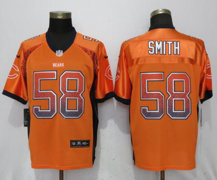 Personalized Bears 58 Roquan Smith Orange Drift Fashion Elite Jersey