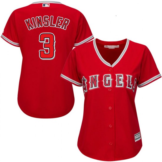 Personalized Women Los Angeles Angels #3 Ian Kinsler Red Jersey