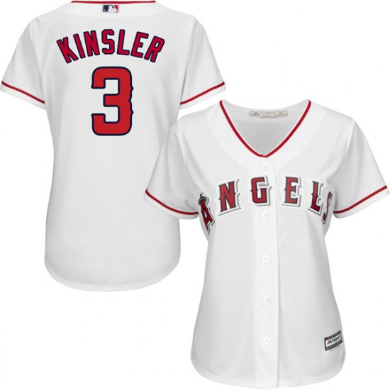 Personalized Women Los Angeles Angels #3 Ian Kinsler White Home Jersey