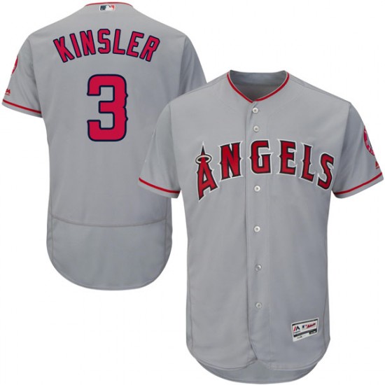 Personalized Men Los Angeles Angels #3 Ian Kinsler Gray Flexbase Jersey