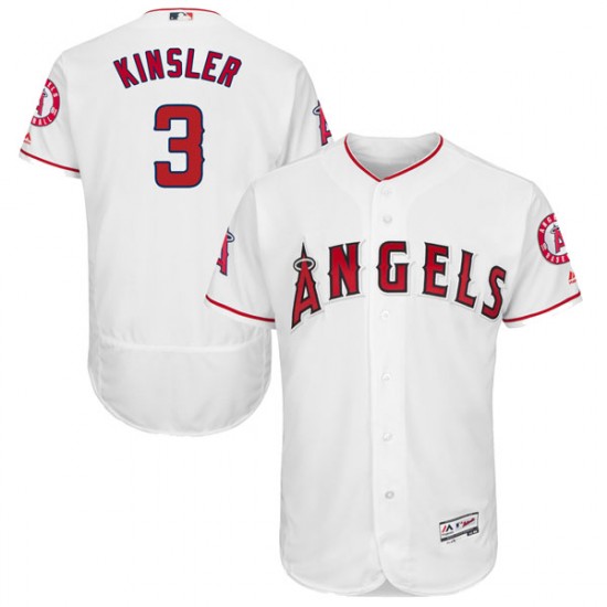 Personalized Men Los Angeles Angels #3 Ian Kinsler White Flexbase Home Jersey