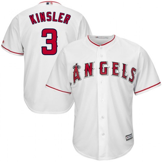 Personalized Men Los Angeles Angels #3 Ian Kinsler White Cool Base Home Jersey