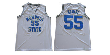 Personalized Memphis Tigers 55 Lorenzen Wright White College Basketball Jersey