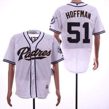 Personalized Padres 51 Trevor Hoffman White Cool Base Jersey