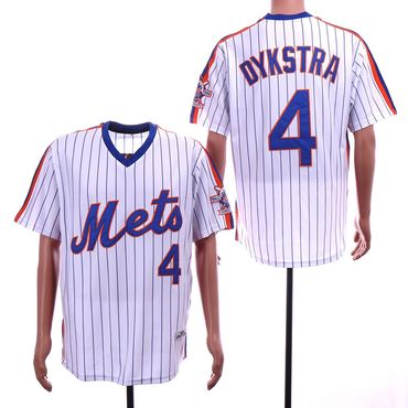 Personalized Mets 4 Lenny Dykstra White 25th Anniversary Throwback Jersey
