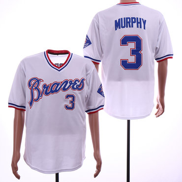 Personalized Braves 3 Dale Murphy White Throwback Jersey