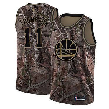 Personalized Warriors #11 Klay Thompson Camo NBA Swingman Realtree Collection Jersey