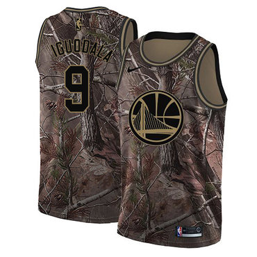 Personalized Warriors #9 Andre Iguodala Camo Youth NBA Swingman Realtree Collection Jersey