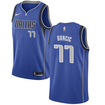Personalized Mavericks #77 Luka Doncic Royal NBA Swingman Icon Edition Jersey
