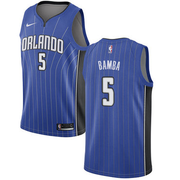 Personalized Magic #5 Mohamed Bamba Royal NBA Swingman Icon Edition Jersey
