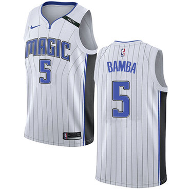 Personalized Magic #5 Mohamed Bamba White NBA Swingman Association Edition Jersey