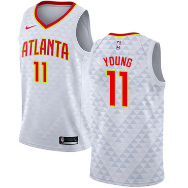 Personalized Hawks #11 Trae Young White NBA Swingman Association Edition Jersey