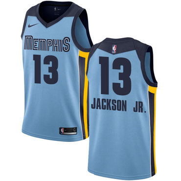 Personalized Grizzlies #13 Jaren Jackson Jr. Light Blue NBA Swingman Statement Edition Jersey