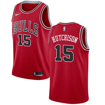 Personalized Bulls #15 Chandler Hutchison Red NBA Swingman Icon Edition Jersey