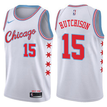 Personalized Bulls #15 Chandler Hutchison White NBA Swingman City Edition Jersey