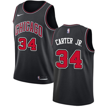 Personalized Bulls #34 Wendell Carter Jr. Black NBA Swingman Statement Edition Jersey
