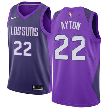 Personalized Suns #22 Deandre Ayton Purple Women’s NBA Swingman City Edition Jersey