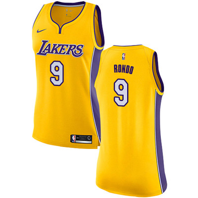 Personalized Lakers #9 Rajon Rondo Gold Women’s NBA Swingman Icon Edition Jersey