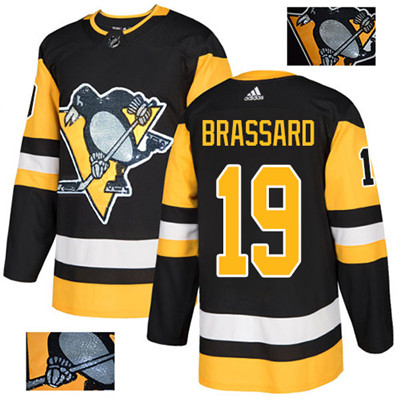 Personalized Penguins #19 Derick Brassard Black Home Authentic Fashion Gold Stitched NHL Jersey