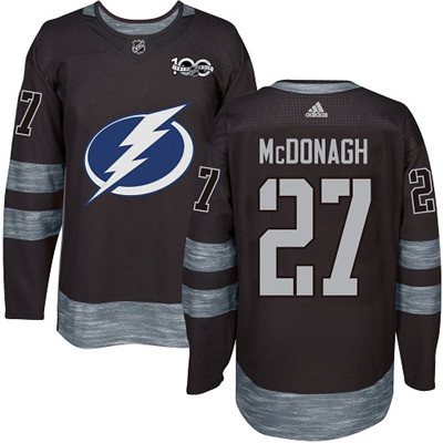 Personalized Lightning #27 Ryan McDonagh Black 1917-2017 100th Anniversary Stitched NHL Jersey