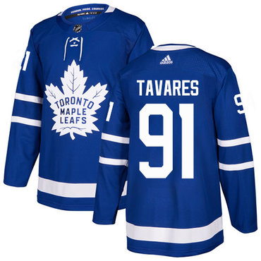 Personalized Maple Leafs #91 John Tavares Blue Home Authentic Stitched NHL Jersey