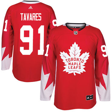 Personalized Maple Leafs #91 John Tavares Red Team Canada Authentic Stitched NHL Jersey