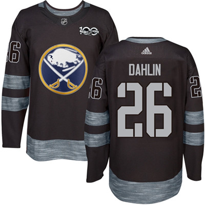 Personalized Sabres #26 Rasmus Dahlin Black 1917-2017 100th Anniversary Stitched NHL Jersey