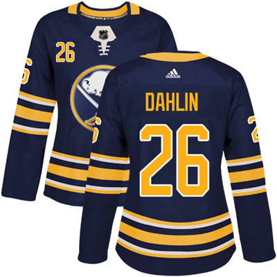 Personalized Sabres #26 Rasmus Dahlin Navy Blue Home Authentic Women’s Stitched NHL Jersey