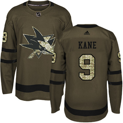Personalized Sharks #9 Evander Kane Green Salute to Service Stitched Youth NHL Jersey