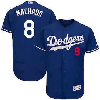 Personalized Men’s Los Angeles Dodgers 8 Manny Machado Blue Flexbase Jersey