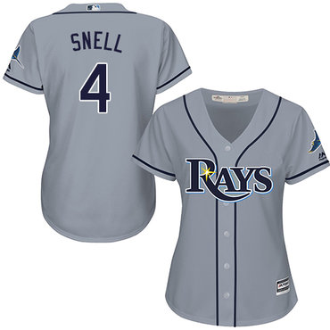 Personalized Rays #4 Blake Snell Grey Road Women’s Stitched Baseball Jersey