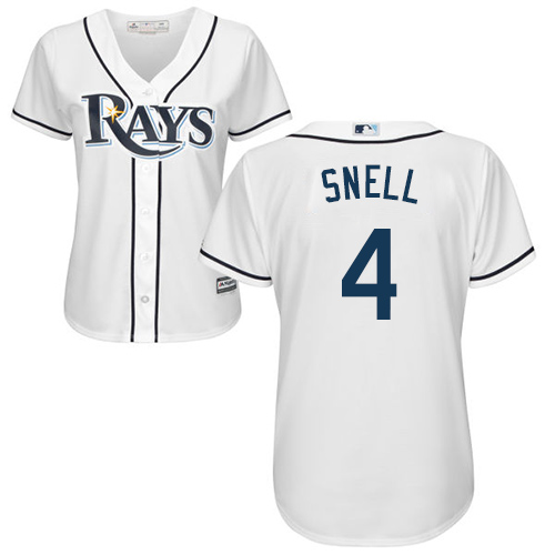 Personalized Rays #4 Blake Snell White Home Women’s Stitched Baseball Jersey