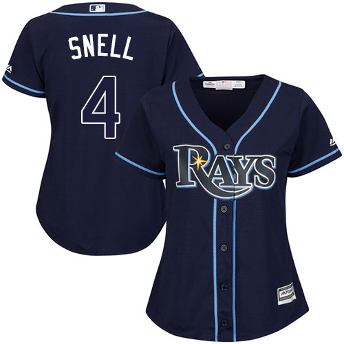 Personalized Rays #4 Blake Snell Dark Blue Alternate Women’s Stitched Baseball Jersey