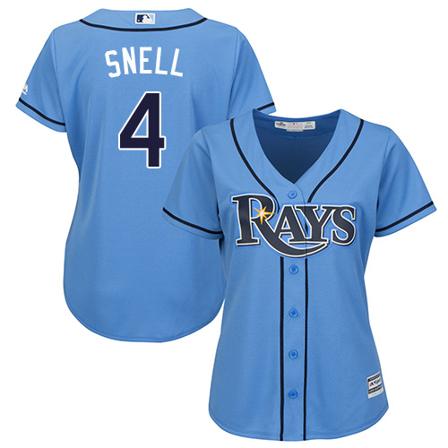 Personalized Rays #4 Blake Snell Light Blue Alternate Women’s Stitched Baseball Jersey