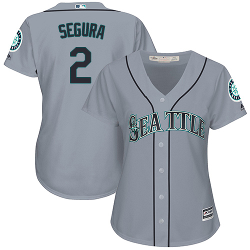 Personalized Mariners #2 Jean Segura Grey Road Women’s Stitched Baseball Jersey