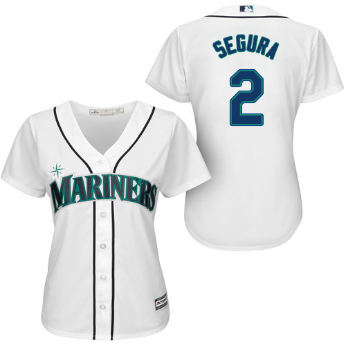 Personalized Mariners #2 Jean Segura White Home Women’s Stitched Baseball Jersey