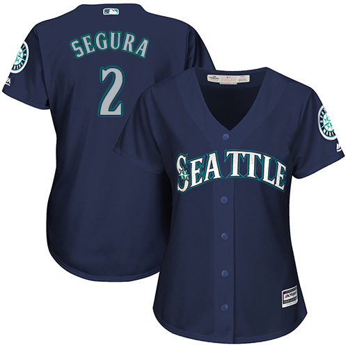 Personalized Mariners #2 Jean Segura Navy Blue Alternate Women’s Stitched Baseball Jersey