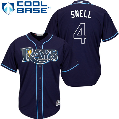 Personalized Rays #4 Blake Snell Dark Blue Cool Base Stitched Youth Baseball Jersey