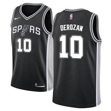 Personalized Spurs #10 DeMar DeRozan Black NBA Swingman Icon Edition Jersey
