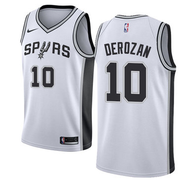 Personalized Spurs #10 DeMar DeRozan White NBA Swingman Association Edition Jersey