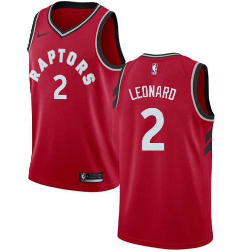 Personalized Raptors #2 Kawhi Leonard Red NBA Swingman Icon Edition Jersey