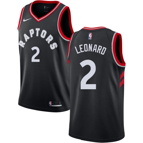 Personalized Raptors #2 Kawhi Leonard Black NBA Swingman Statement Edition Jersey