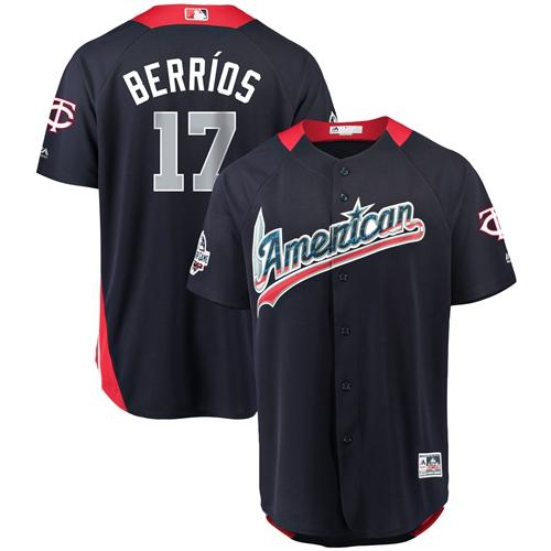 Personalized Twins #17 Jose Berrios Navy Blue 2018 All-Star American League Stitched Baseball Jersey