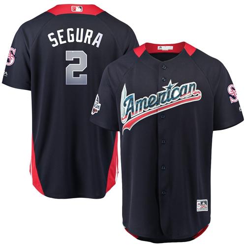 Personalized Mariners #2 Jean Segura Navy Blue 2018 All-Star American League Stitched Baseball Jersey