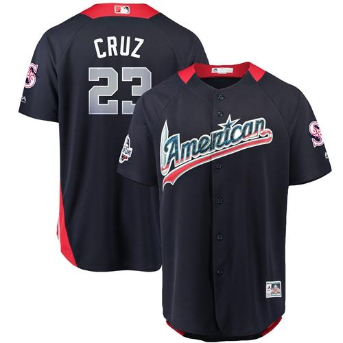 Personalized Mariners #23 Nelson Cruz Navy Blue 2018 All-Star American League Stitched Baseball Jersey
